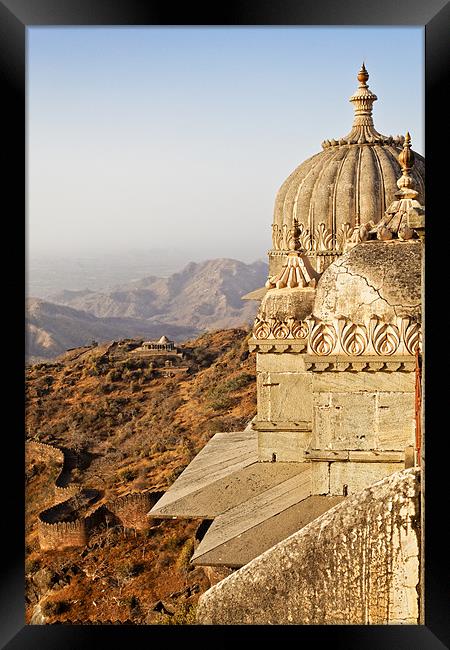 Domes and terrain Kumbhalghar Fort Framed Print by Arfabita  