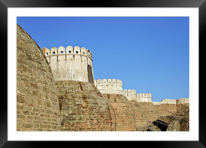 Turrets Kumbhalghar Fort Rajasthan Framed Mounted Print by Arfabita  