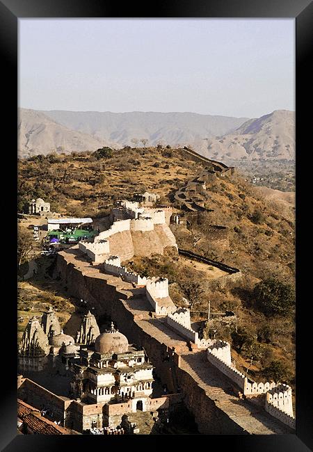 Kumbhalghar Fort Walls Over the horizon Framed Print by Arfabita  