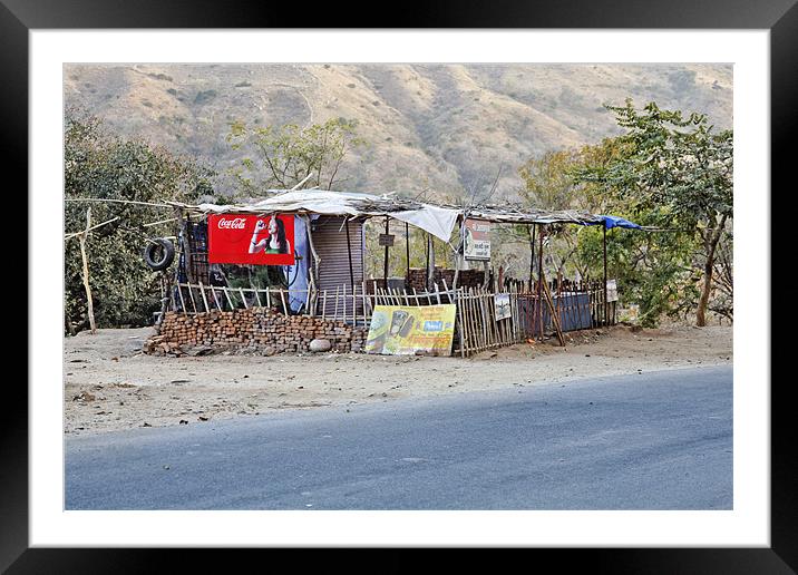 Hillside cafeteria Rajasthan Framed Mounted Print by Arfabita  