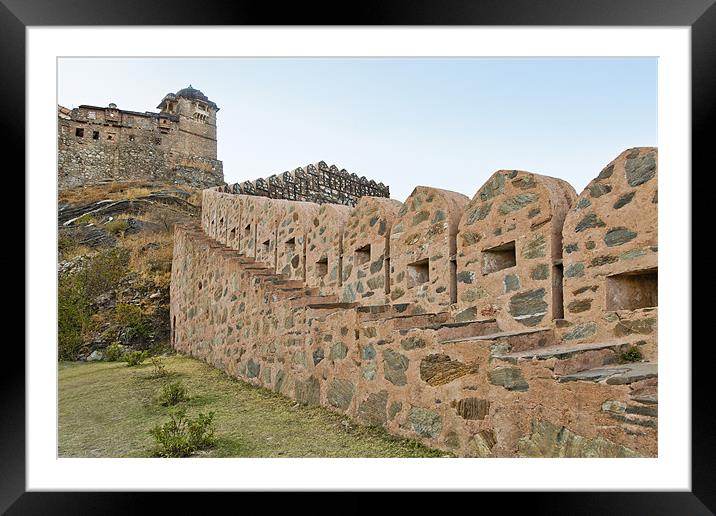 Royal Tower Wall Kumbhalghar Fort Framed Mounted Print by Arfabita  