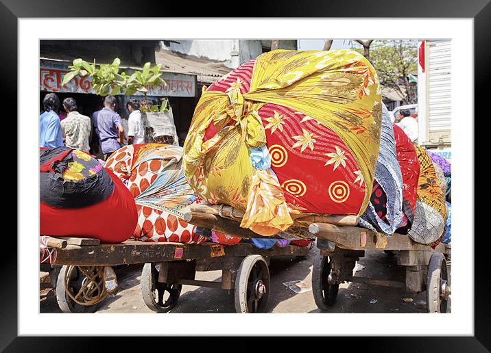 Queue of handcarts Dhobhi Ghat Framed Mounted Print by Arfabita  