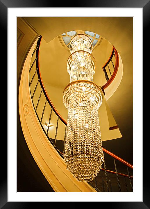 Long chandelier lights up the wall Framed Mounted Print by Arfabita  