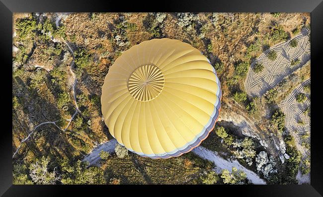Aerial of a hot air balloon Framed Print by Arfabita  