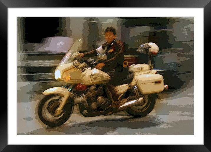 Thai motorbike Police Framed Mounted Print by Arfabita  