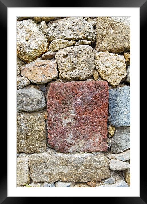 Multi coloured stone wall Texture Framed Mounted Print by Arfabita  