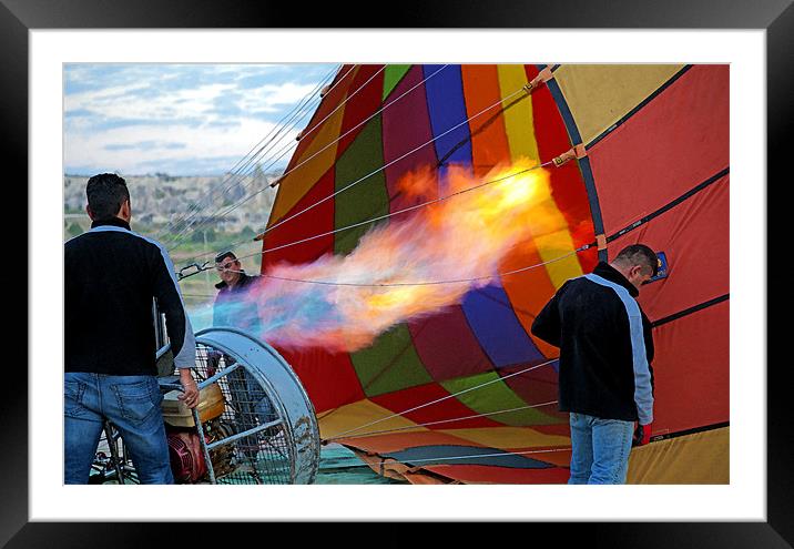 Making ready hot air balloon Framed Mounted Print by Arfabita  