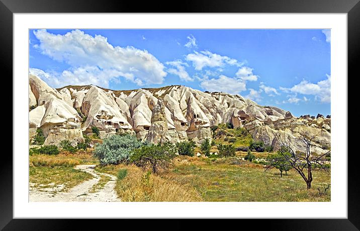 Geology of Cappadocia man lives in Caves Framed Mounted Print by Arfabita  