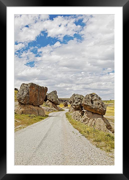 Death Run Boulders on either side Framed Mounted Print by Arfabita  