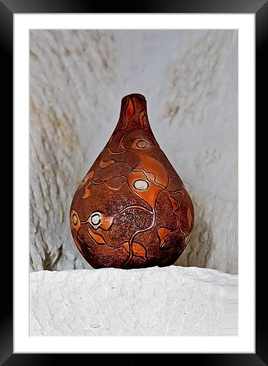 Decorated ceramic vase in alcove Framed Mounted Print by Arfabita  