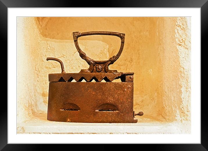 Old Clothes iron featured in Alcove Framed Mounted Print by Arfabita  