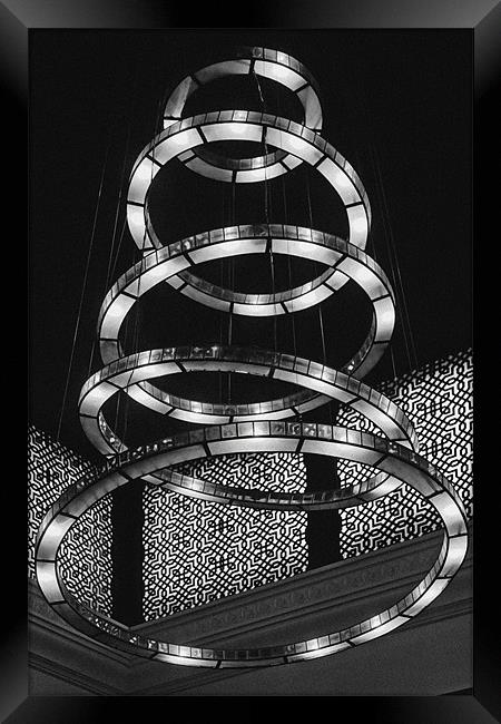 Monotone Tubular Light Rings Framed Print by Arfabita  