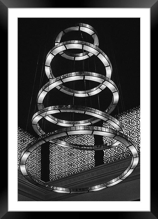 Monotone Tubular Light Rings Framed Mounted Print by Arfabita  