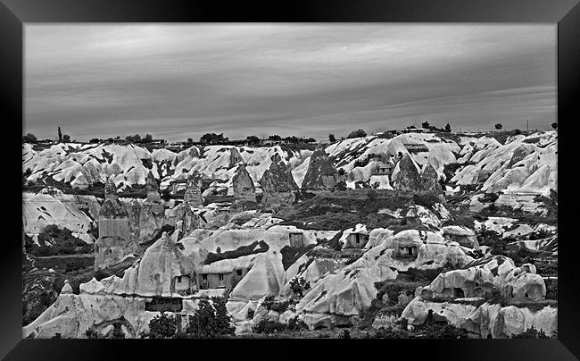 Cappadocia under Grey clouds Framed Print by Arfabita  