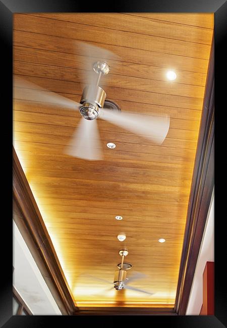Paneled ceiling contemporary fans Framed Print by Arfabita  