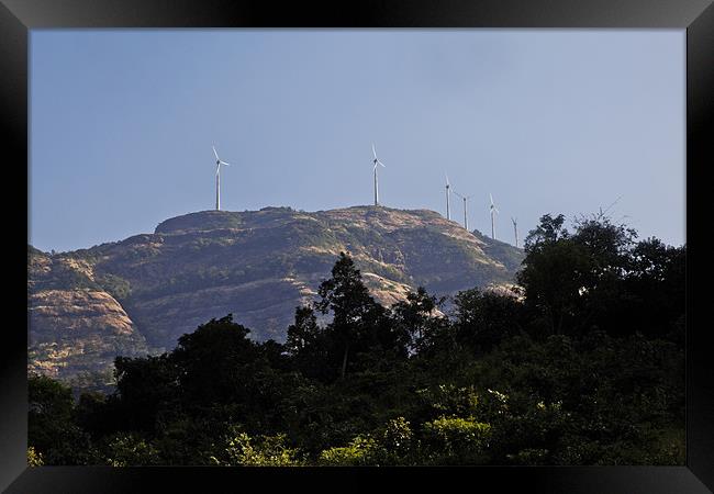 Eco power windmills Maharashtra Framed Print by Arfabita  