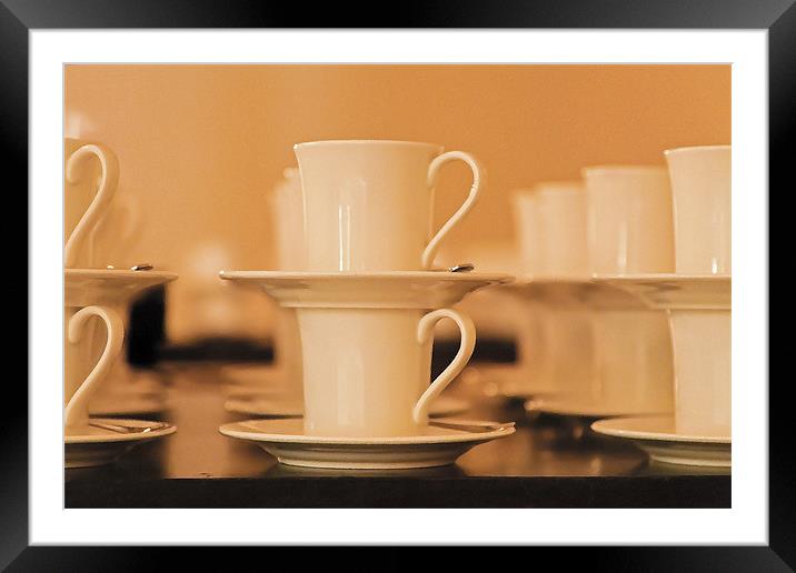 Cups Saucers and Tea Spoons Framed Mounted Print by Arfabita  