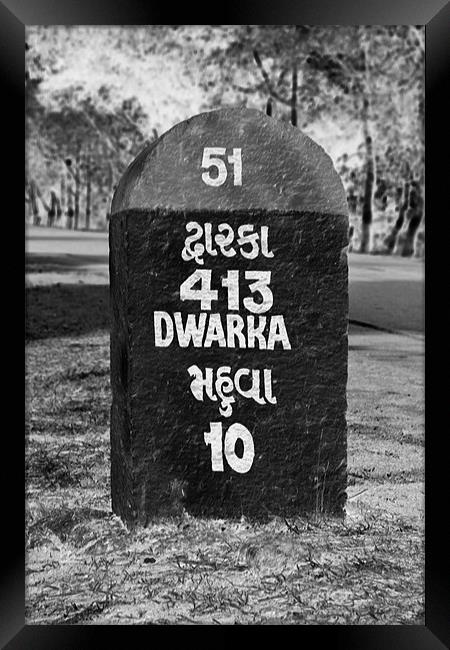 Dwarka only 413 kilometers Framed Print by Arfabita  
