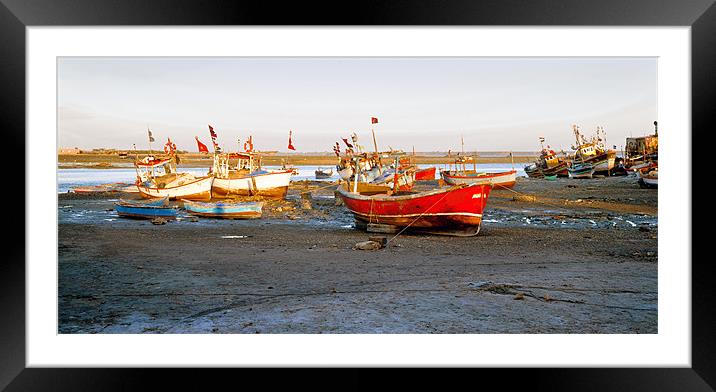 Grounded Boats in Gujarat India Framed Mounted Print by Arfabita  