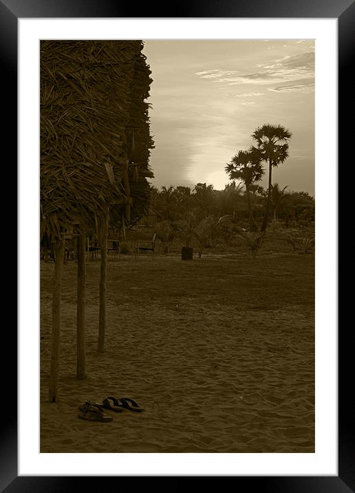 Leave slippers outside the shack please Framed Mounted Print by Arfabita  