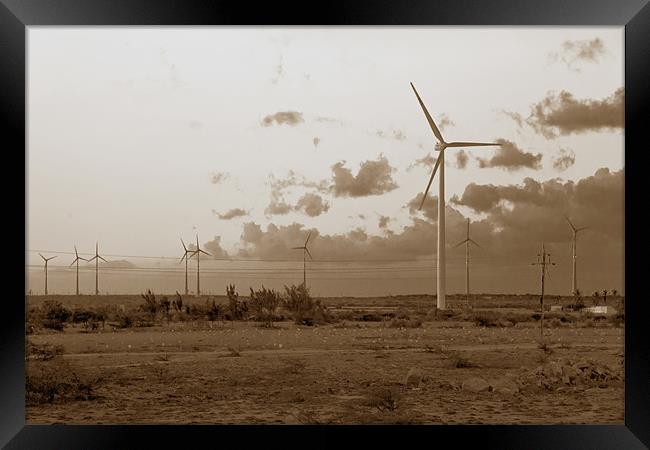 Eco power generation windmills Framed Print by Arfabita  