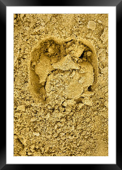Hoof print in the sand Framed Mounted Print by Arfabita  