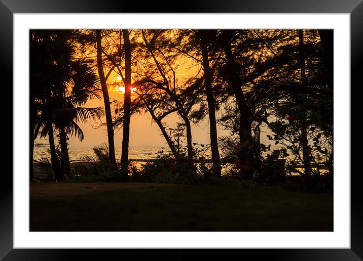 Sunset over Arabian Sea Framed Mounted Print by Arfabita  