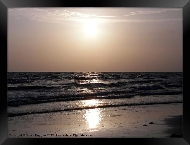 Gulf Sunset Reflection Framed Print by Susan Medeiros