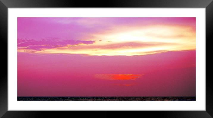 Sunset Painted Sky Framed Mounted Print by Susan Medeiros