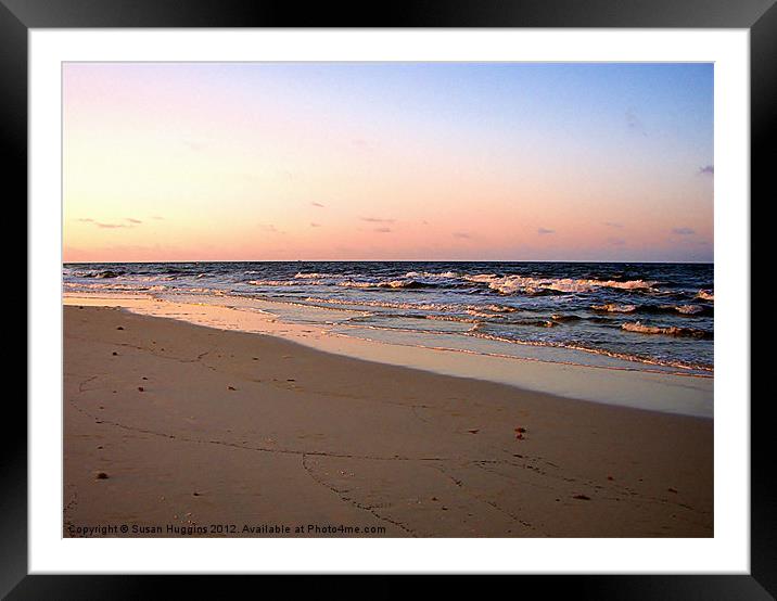 Sunrise Softening The Sea Framed Mounted Print by Susan Medeiros