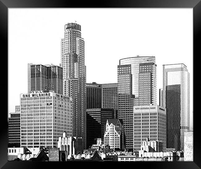 Downtown L.A. Framed Print by Panas Wiwatpanachat