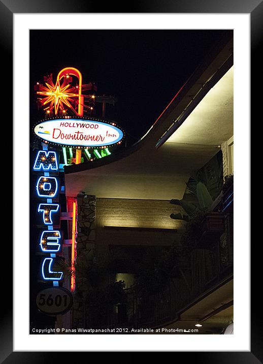 Hollywood Downtown Motel Framed Mounted Print by Panas Wiwatpanachat