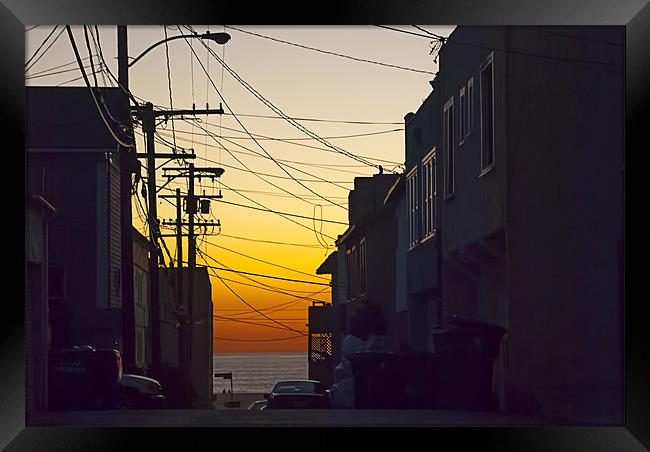 Sunset Alley Framed Print by Panas Wiwatpanachat