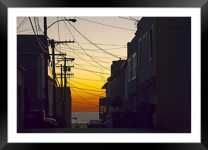 Sunset Alley Framed Mounted Print by Panas Wiwatpanachat