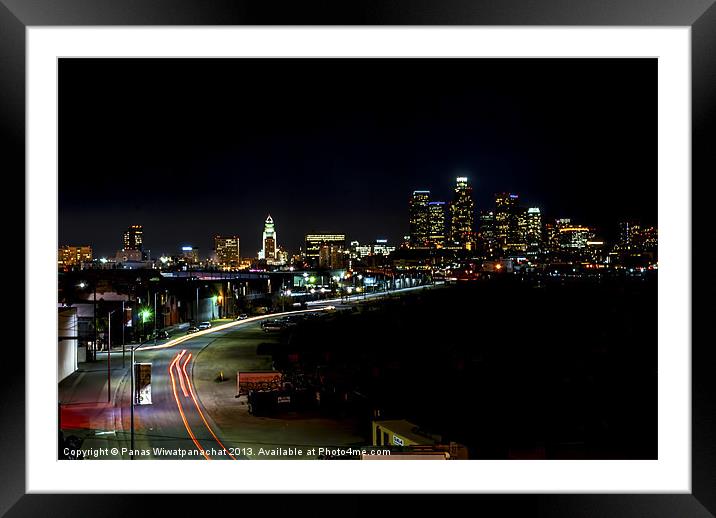 Downtown from Chinatown Framed Mounted Print by Panas Wiwatpanachat
