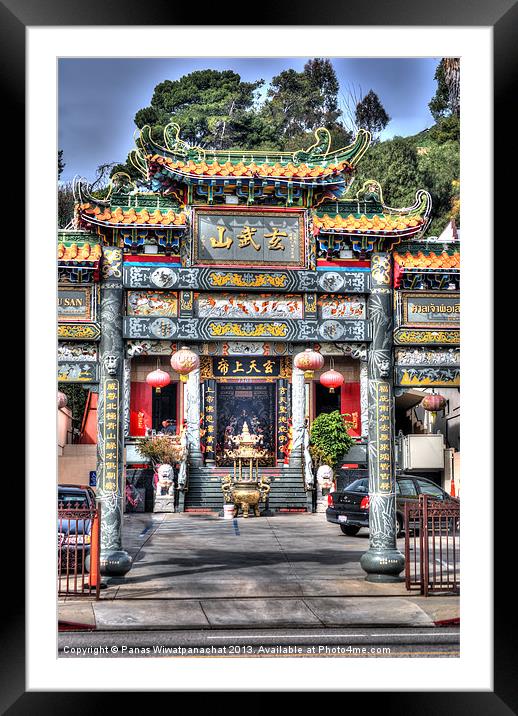 Chinese Temple Framed Mounted Print by Panas Wiwatpanachat