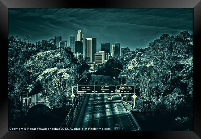 All Roads to L.A. Framed Print by Panas Wiwatpanachat