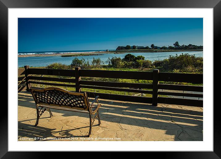 Empty Chair at the Beach Framed Mounted Print by Panas Wiwatpanachat