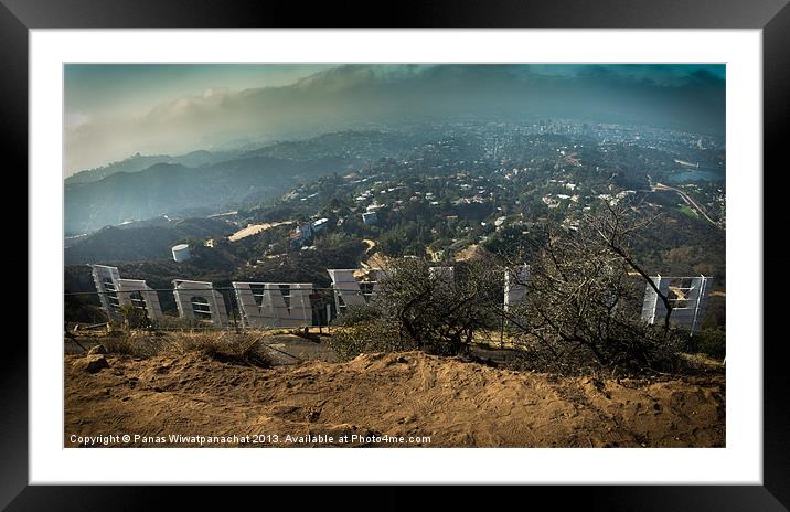 Hollywood Sign Framed Mounted Print by Panas Wiwatpanachat