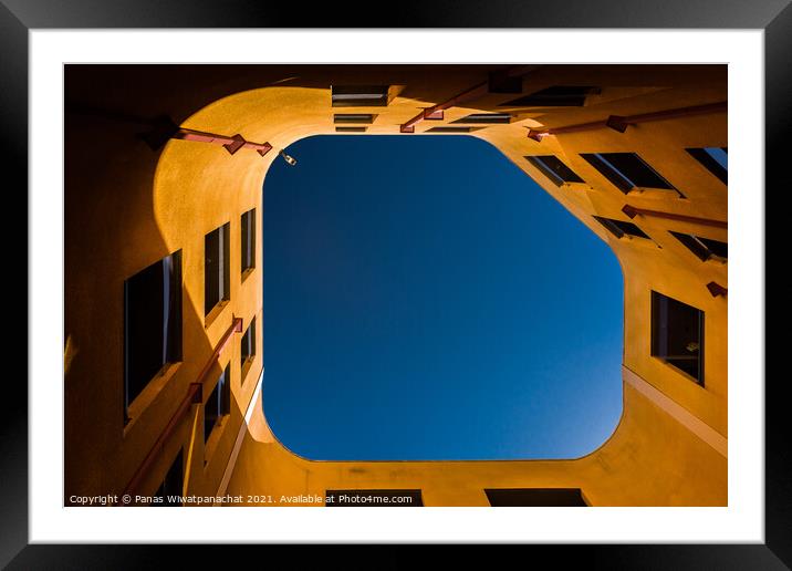 Courtyard Rooftop Framed Mounted Print by Panas Wiwatpanachat