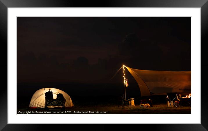 Camp Site Framed Mounted Print by Panas Wiwatpanachat