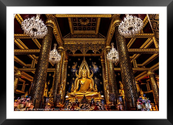 Golden Buddha Framed Mounted Print by Panas Wiwatpanachat
