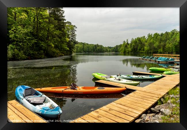 Kayak Framed Print by Panas Wiwatpanachat