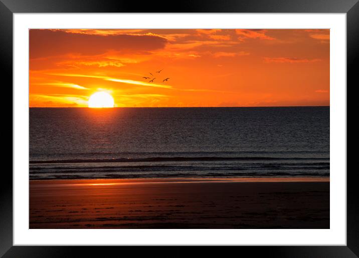 Sunset Framed Mounted Print by paul lewis