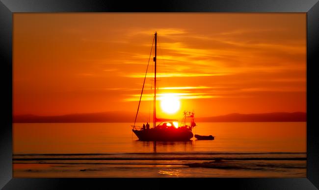 Yacht Sunset Framed Print by paul lewis