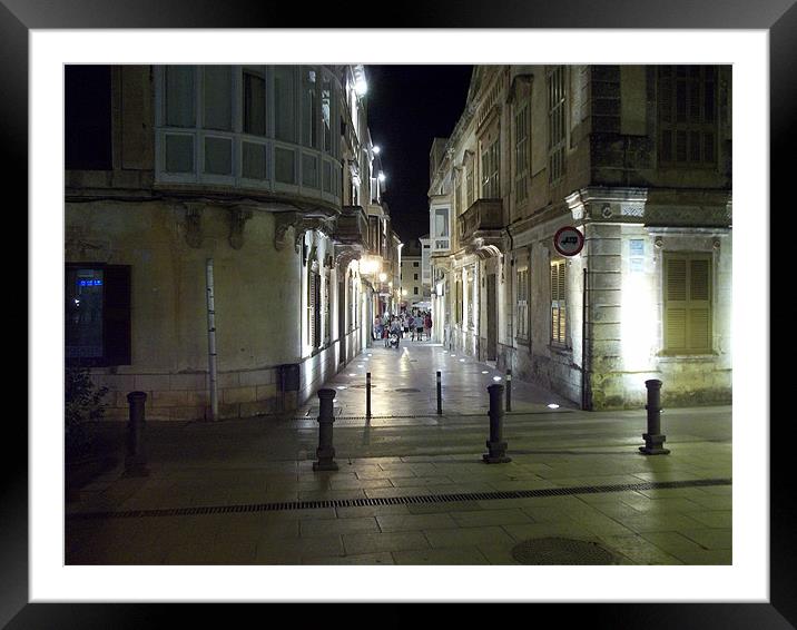 Ciutadella Night Shopping, Menorca Framed Mounted Print by David McBarnett