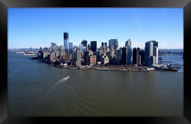 New York from helicopter Framed Print by James Wasdell