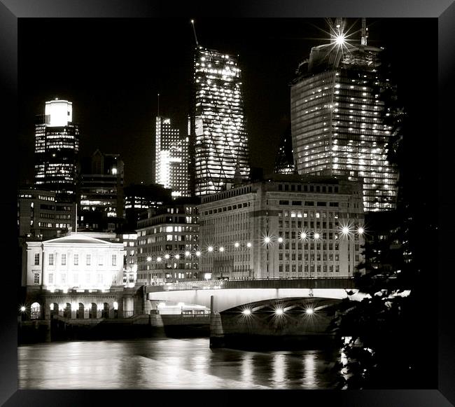 London Bridge at Night Framed Print by James Wasdell