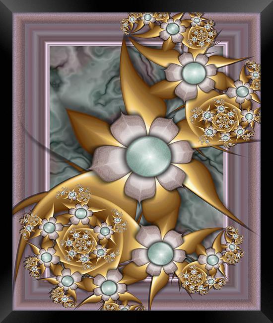Fractal 72 The Betty Bouquet. Framed Print by Louise Wagstaff