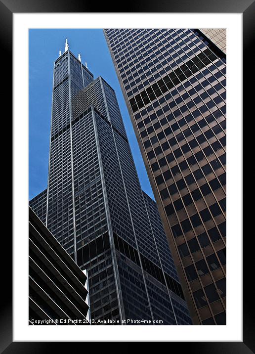 Willis Tower, Chicago Framed Mounted Print by Ed Pettitt